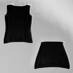 SOLD 1990s NOVESPAZIO 100% Cashmere 2 Piece Top & Miniskirt Set made in Japan